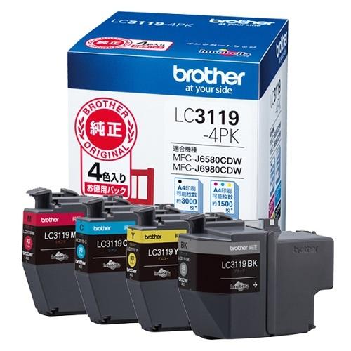 ブラザーインクカートリッジ　ＬＣ３１１９−４ＰＫLC3119-4PK　ご以上送料無料発送