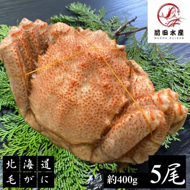 【母の日ギフト】毛蟹　5尾（約400ｇ前後サイズ）　付け足　ボイル済み　冷凍　天然無添加　毛ガニ　けがに　毛がに　蟹　かに　北海道産　道産品　お歳暮　お祝い　父の日　母の日　コロナ　応援　備蓄　お取り寄せ　フードロス　食材ロス　カニ