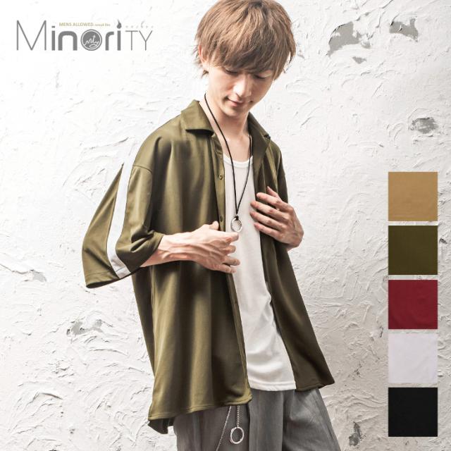 オープンカラーシャツ メンズ ビッグシャツ サイドライン ビッグシルエット ライン 半袖 モード系 春服 春 春新作 Hit Dの通販はau Pay マーケット Minority メンズセレクトショップ