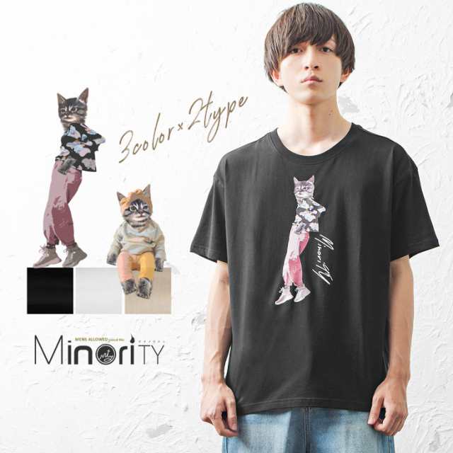 Tシャツ メンズ 半袖tシャツ ビッグtシャツ メンズ ネコ柄 ビッグシルエットtシャツ オーバーサイズ Tシャツ 猫柄 ねこ柄 ゆったりサイズの通販はau Pay マーケット Minority メンズセレクトショップ