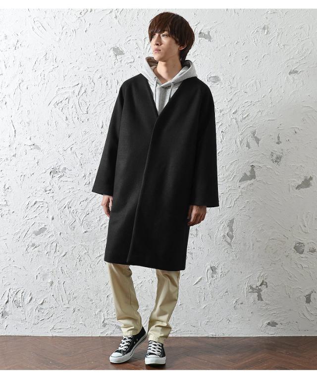コート メンズ 冬 ロングコート メンズ アウター ロング丈 長袖 ノーカラーコート ビッグシルエット メンズ オーバーサイズ コート 大きの通販はau Pay マーケット Minority メンズセレクトショップ