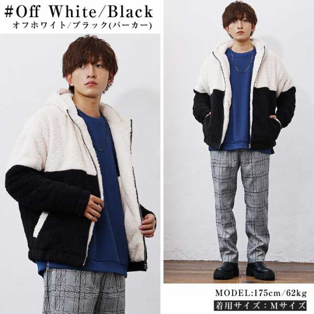 off-white リブレザーボアブルゾン ジャケット ...