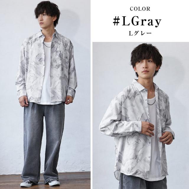 長袖シャツ メンズ シャツ 長袖 メンズ トップス 総柄シャツ 柄
