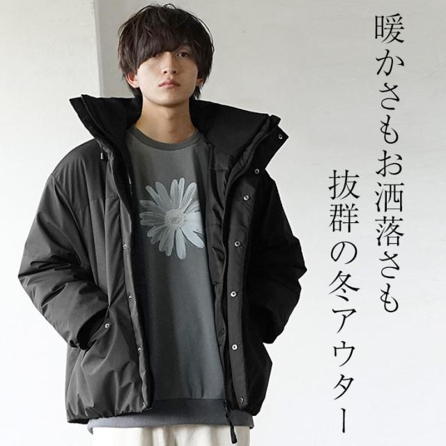 中綿ジャケット メンズ 大きいサイズ 中綿ジャケット 中綿 メンズ 中綿入り キルティング ハイネック オーバーサイズ ゆったり ビッグシルエット 韓国 冬服 冬 冬新作 hit_d 新作 あったか_f at_f_1