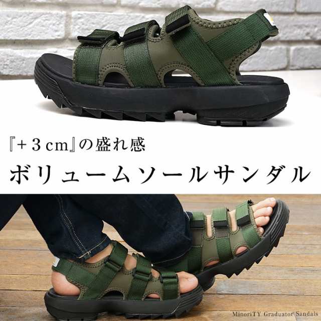 サンダル メンズ 厚底 スポーツサンダル メンズ ストラップ