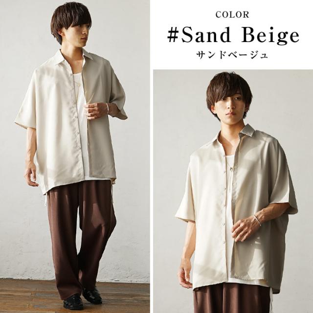 オーバサイズ 半袖シャツ メンズ ロングシャツ メンズ ビッグ