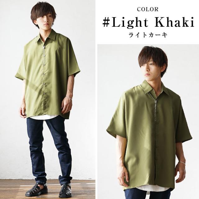 オーバーシルエット 半袖シャツ メンズ ロング丈 モード MinoriTY シャツ 「MinoriTY」レギュラーカラーロング半袖シャツ