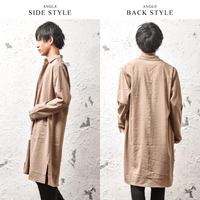 ロングシャツ メンズ 長袖 薄手 ロング丈 ビッグシルエット ビッグサイズ オーバーサイズ 大きいサイズ ゆったり 無地 シャツ ロング ブの通販はau Pay マーケット Minority メンズセレクトショップ