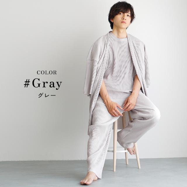 送料無料】セットアップ メンズ 夏 プリーツ カーディガン ビッグT