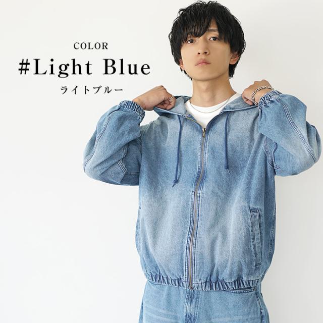 セットアップ メンズ 秋冬 カジュアル パーカー メンズ ジップアップ デニム 長袖 パーカー 薄手 メンズ オーバーサイズ デニム メンズ ジーンズ ジーパン Gパン バルーン バレルレッグ 韓国 ファッション マイノリティ 秋服 春服 メンズファッション minority マイノリティ_10