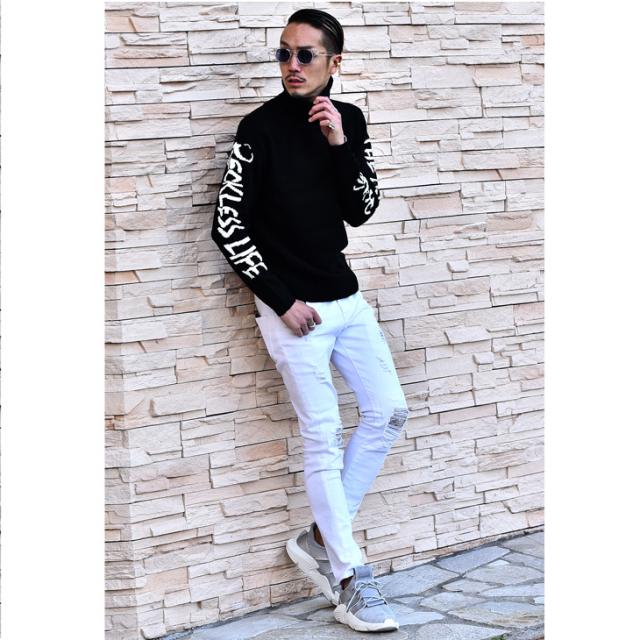 ラブリー白 ハイネック セーター メンズ ファッショントレンドについて