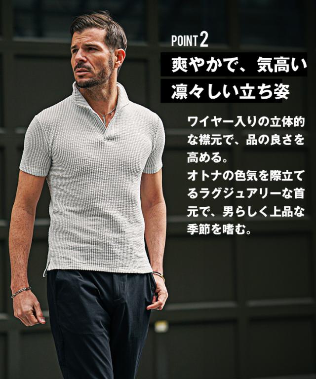 ポロシャツ メンズ 半袖 イタリアンカラー シャツ 半袖ポロシャツ 半袖