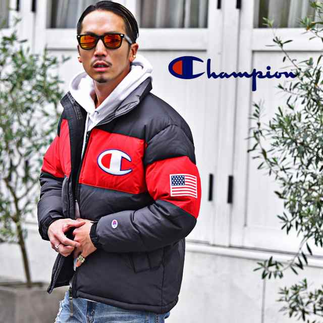 チャンピオン ダウンジャケット ジャケット Champion メンズ ダウン ブルゾン フード 黒 ブラック 赤 レッド ダウンコート アウター 防寒の通販はau Pay マーケット Joker