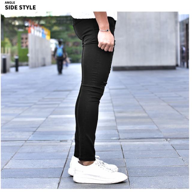 スキニーメンズ ブラック 黒 スキニーパンツ ストレッチ ダメージ ボトムス 細めタイト ブラックデニム Diviner ディバイナーの通販はau Pay マーケット Joker