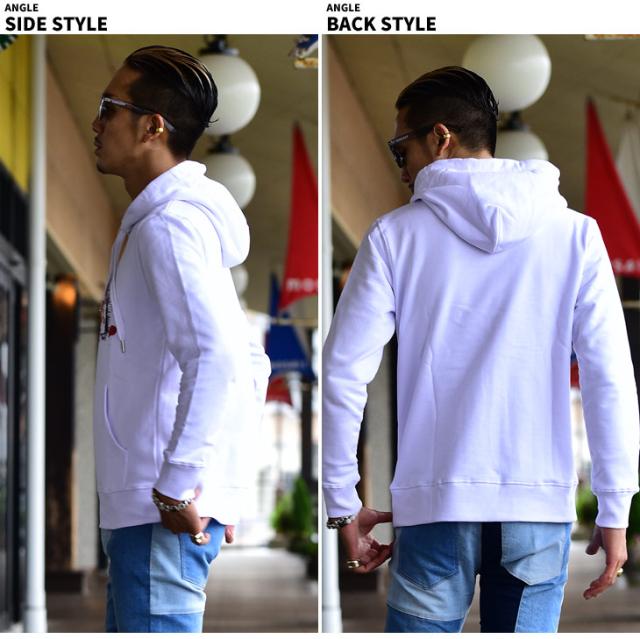 パーカー メンズ 長袖 プルオーバー プルオーバーパーカー プリント 白 ホワイト おしゃれ かっこいい カジュアル ブランド ブラック ホの通販はau Pay マーケット Joker