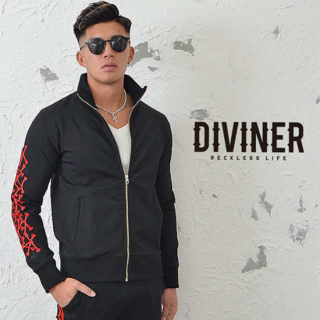 Diviner ディバイナー ジャケット メンズ 春 ブランド アウター トラックジャケット ライン スタンド ブラック 黒 ゴールド レッド 赤 スの通販はau Pay マーケット Joker