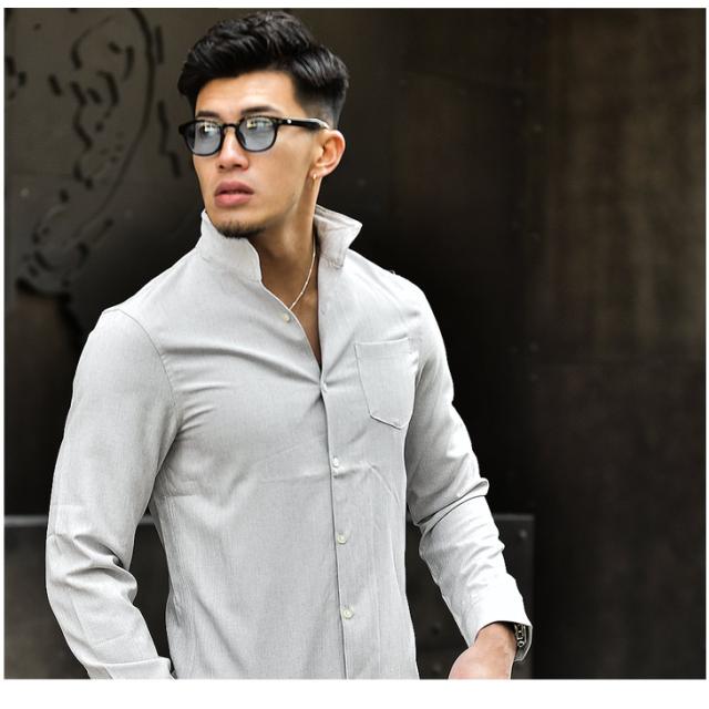 長袖シャツ メンズ シャツ 夏新作 新作 イタリアンカラーシャツ 長袖 ワイシャツ 白シャツ Yシャツ タイト きれいめ 無地 服 薄手 ホワの通販はau Pay マーケット Joker