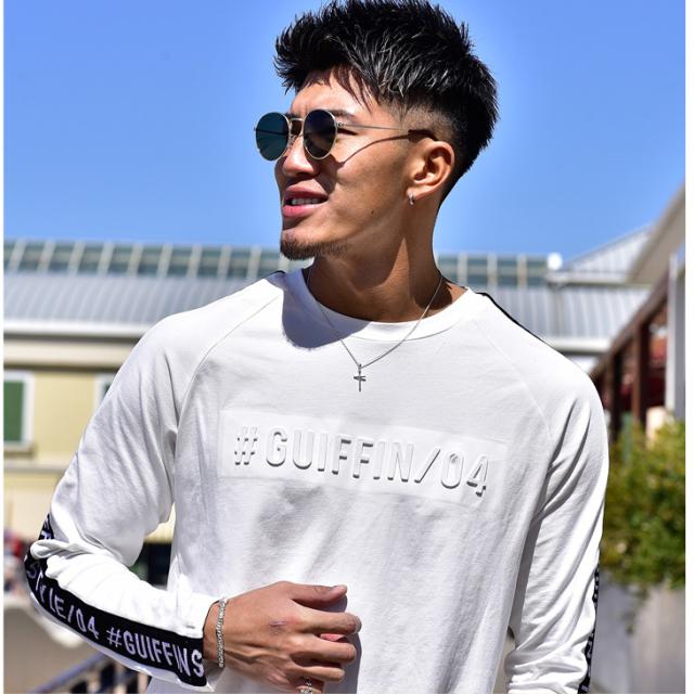 ロンt メンズ ロンティー ストリート ライン サイドライン エンボス おすすめ トップス インナー お洒落 おしゃれ ホワイト ブラック 長の通販はau Pay マーケット Joker