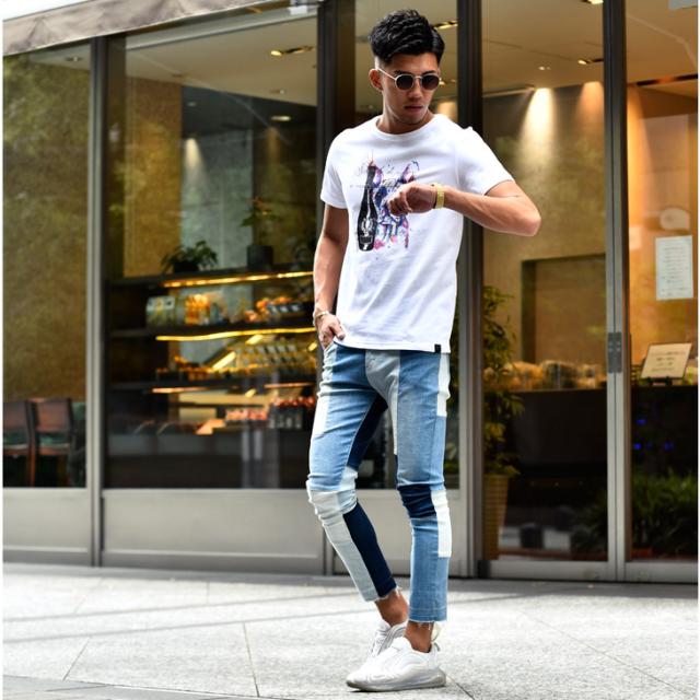 Tシャツ メンズ カットソー 半袖 おしゃれ お洒落 カワイイ 可愛い カッコイイ タイト 細め お兄系 白 ホワイト コットン ストリート シの通販はau Pay マーケット Joker