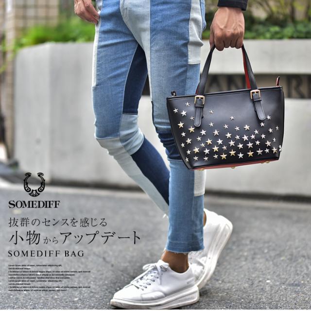 トートバッグ メンズ レディース ミニトートバッグ ブランド トートバック 小さめ バッグ バック 鞄 カバン ミニバッグ スタッズ ラインの通販はau Pay マーケット Joker