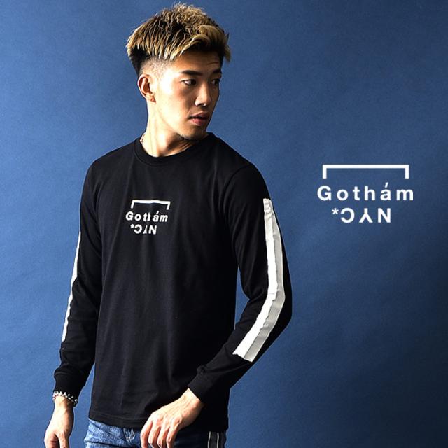 Gotham Nyc ゴッサム エヌワイシー ロンt メンズ ブランド 長袖 長袖tシャツ カットソー ロンティー ストリート 袖プリント タイト 黒 ブの通販はau Pay マーケット Joker