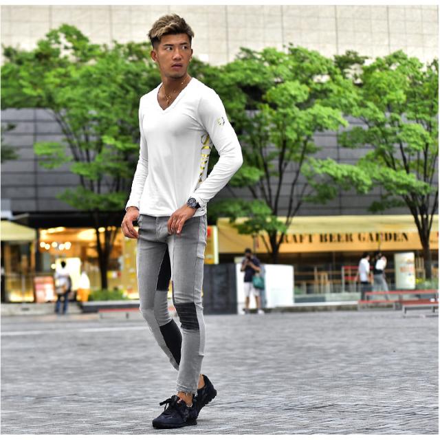 Tシャツ メンズ 長袖 長袖tシャツ ロンt Vネック 春新作 オラオラ系 おしゃれ お洒落 ビター系 かっこいい T シャツ メンズ 服 ブランド の通販はau Pay マーケット Joker