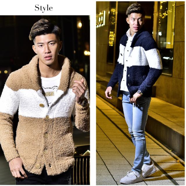 カーディガン メンズ ショールカーディガン ニット ニットカーディガン 春新作 ボア モコモコ ショールカラー ボーダー オシャレ お洒落 の通販はau Pay マーケット Joker