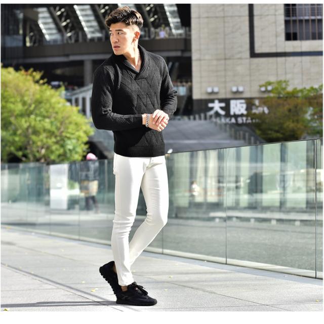 ニット メンズ ニットセーター ショールカラー ショールニット ニットカーディガン 長袖ニット ホワイト ブラック グレー レッド お洒落 の通販はau Pay マーケット Joker