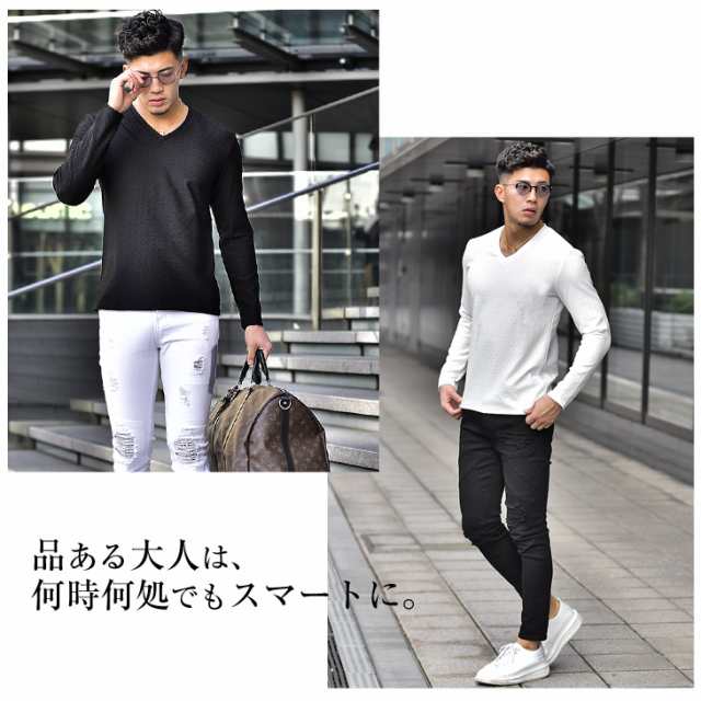 Tシャツ メンズ 長袖 Vネック Vネックtシャツ ブランド シンプル 無地 長袖tシャツ ロンt カットソー ストレッチ 伸縮 きれいめ 黒 ブラの通販はau Pay マーケット Joker