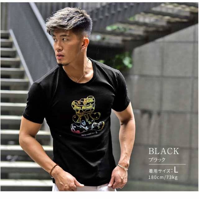 Tシャツ メンズ 半袖 ベアー クマ ロゴプリント プリントtシャツ プリント ブランド ラグジュアリー リッチ 高級感 白 ホワイト 黒 服 ブの通販はau Pay マーケット Joker