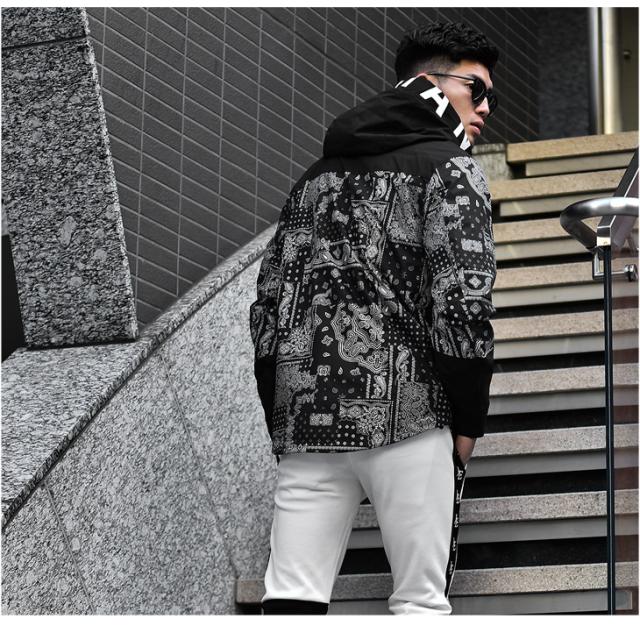 マウンテンパーカー メンズ ブランド パーカー ペイズリー バンダナ 柄 総柄 ストリート カジュアル アメカジ ロゴ 黒 ブラック おしゃれの通販はau Pay マーケット Joker