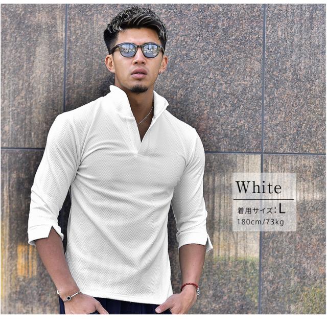 ポロシャツ メンズ 夏新作 トップス 七分袖 7分袖 長袖 半袖 イタリアンカラー シャツ 白 襟 立て ワイヤー 襟 おしゃれ 大きいサイズ Llの通販はau Pay マーケット Joker