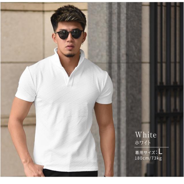 ポロシャツ メンズ 半袖 イタリアンカラー シャツ 白 黒 キレイ目 襟 立て ワイヤー 襟 スタンドカラー おしゃれ 大きいサイズ Ll Xl 夏 の通販はau Pay マーケット Joker