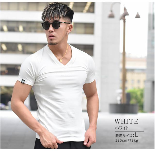 Tシャツ メンズ Vネックtシャツ 半袖 ブランド カットソー タイト 細め ラインストーン 無地 オシャレ 大きいサイズ Ll Xl Xxl マッチョ の通販はau Pay マーケット Joker