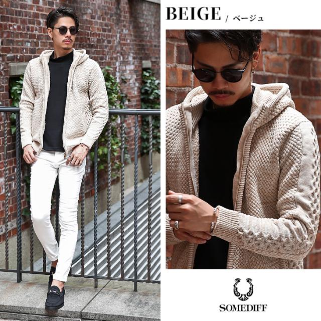 パーカー メンズ ニットパーカー オシャレ ジップパーカー 大人 秋 秋服 秋物 冬 冬服 冬物 秋冬 サーフ系 ちょいワル お兄系 オラオラ系の通販はau Pay マーケット Joker