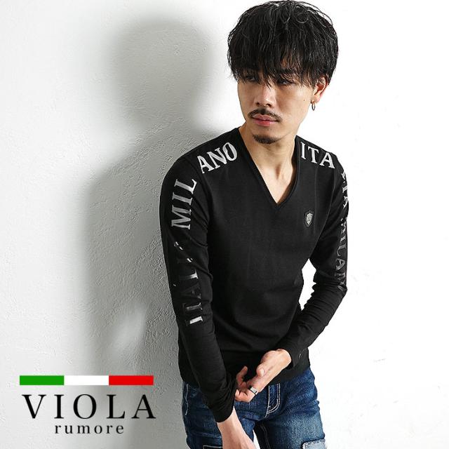 長袖tシャツ メンズ Vネック ロンt バックプリント ブランド 長袖 カットソー タイト 細め 細身 マッチョ 黒 ブラック 白 ホワイト 春服 の通販はau Pay マーケット Joker