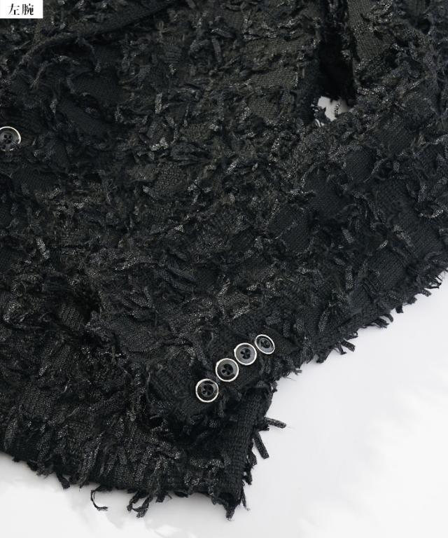 テーラードジャケット メンズ 新作 ツイード ブラック フリンジ ジャケット メンズ クラシック テーラード ジャケット メンズ ブランド ブラックバイバンキッシュ Black by VANQUISH_6