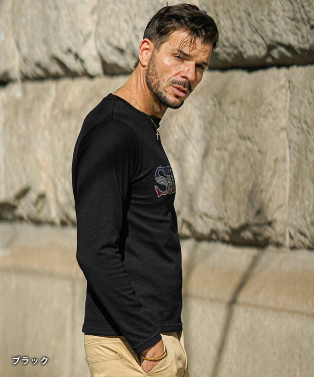 長袖 Tシャツ メンズ ブランド ロンT メンズ 長袖Tシャツ クルーネック