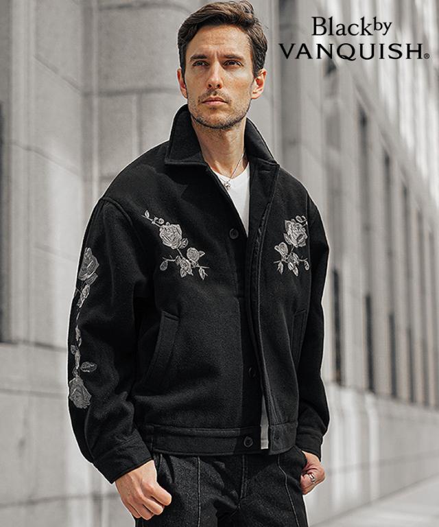 ジャケット メンズ 刺繍ジャケット メンズ アウター コート メンズ 長袖 M L ブラック 黒 冬 冬服 冬物 秋冬 メンズファッション お兄系 オラオラ系 ちょいワル Black by VANQUISH ブラックバイヴァンキッシュ joker ジョーカー