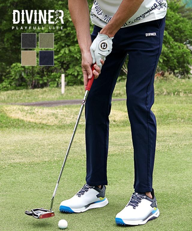 【DIVINER GOLF】 ゴルフパンツ メンズ ストレッチパンツ テーパードパンツ メンズ チノパン ゴルフウェア メンズ ゴルフ パンツ ウエストゴム ずぼん ブラック カーキ 黒LL XL 大きいサイズ 春 春服 春物 春夏 メンズファッション ディバイナーゴルフ