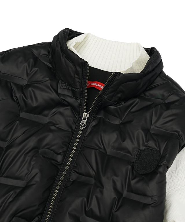 【DIVINER GOLF】 ゴルフウェア メンズ ダウンジャケット 袖切り替え ブルゾン スタンドジャケット ダウン メンズ  防寒 保温 蓄熱 アウター ジャンパー 圧着キルト ニットジャケット 上着 ゴルフ用 大きいサイズ XL XXL ジョーカー ゴルフ ディバイナーゴルフ JOKER_14