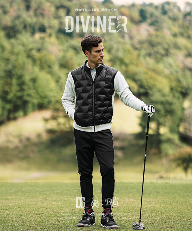 DIVINER GOLF】 ゴルフウェア メンズ ダウンジャケット 袖切り替え