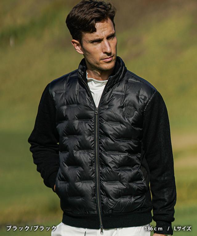 【DIVINER GOLF】 ゴルフウェア メンズ ダウンジャケット 袖切り替え ブルゾン スタンドジャケット ダウン メンズ  防寒 保温 蓄熱 アウター ジャンパー 圧着キルト ニットジャケット 上着 ゴルフ用 大きいサイズ XL XXL ジョーカー ゴルフ ディバイナーゴルフ JOKER_6