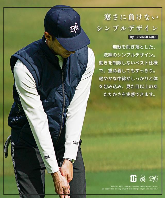 DIVINER GOLF】 ゴルフウェア メンズ ダウンベスト アウター ブルゾン