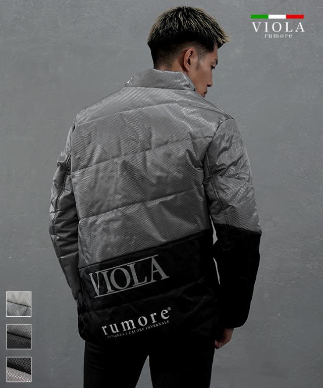 VIOLA rumore ヴィオラ 中綿ジャケット メンズ アウター メンズ ブランド 中綿 ジャケット ロゴ ZIPブルゾン メンズ 軽量 黒 白 ブラック ホワイト グレー 冬 冬物 冬服 秋冬 メンズファッション ちょいワル お兄系 オラオラ系 Y52101 joker ジョーカー
