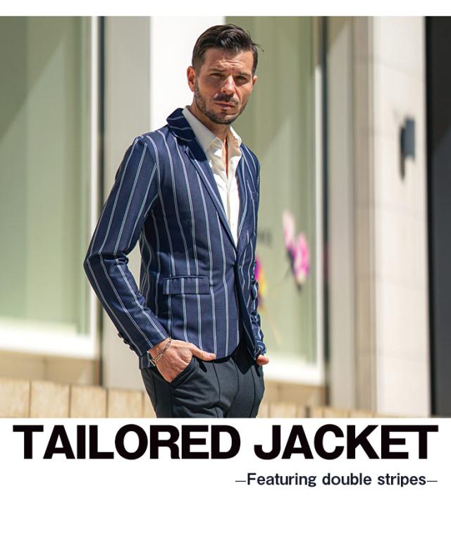 ジャケット メンズ テーラードジャケット ストライプ 春アウター 春