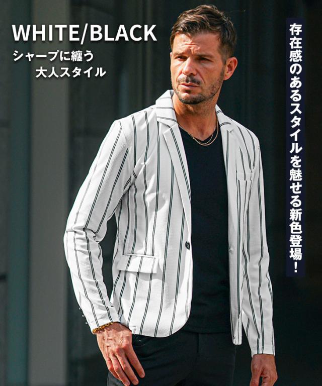 ジャケット メンズ テーラードジャケット ストライプ 春アウター 春