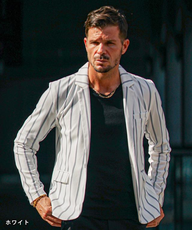 テーラードジャケット ライトアウター ストライプ メンズ シンプル スーツ ビジネス テーラードジャケット ライトアウター ストライプ メンズ