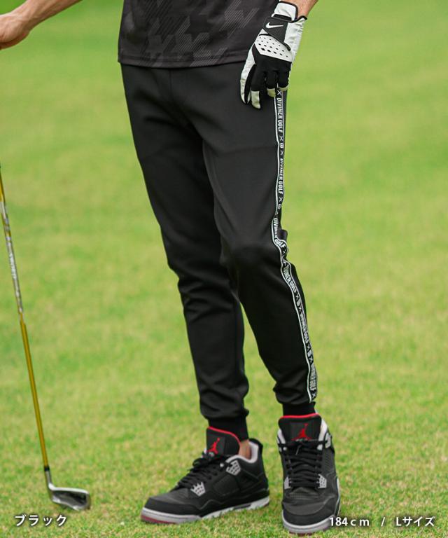 G/FORE ジーフォア ゴルフウェア ジョガーパンツ ブラック サイドライン ゴルフウェア メンズ パンツ ジョガーパンツ メンズ サイドライン