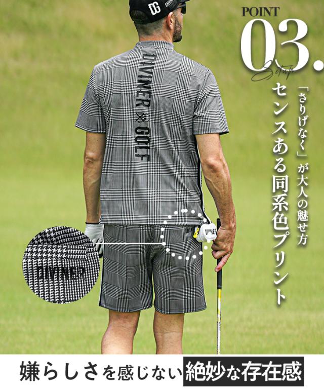 ゴルフウェア メンズ ハーフパンツ ボトムス メンズ ゴルフ　短パン メンズ 夏 新作 チェック 千鳥 オラオラ系 お兄系 ちょい悪 メンズファッション_4